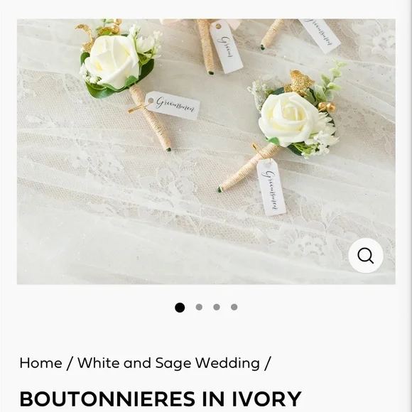 Classic White Boutonniere with Yellow Accents - Picture 2 of 7